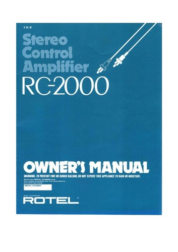 Rotel 2000 amplifier - rc-2000,