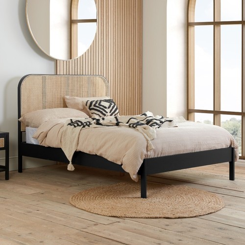 Black rattan bed margot - rattan,