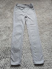 H&M Girl Denim Leggings Age 8-9 Years Skinny Fit Light Grey/Light Beige Stretch