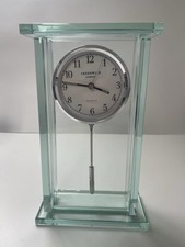 John Lewis Theia Glass Pendulum Mantel Desk Clock Quartz Movement