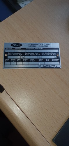 Ford chassis plate - ford,