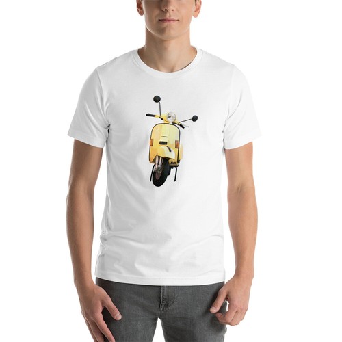 Vintage yellow scooter shirt - vintage,