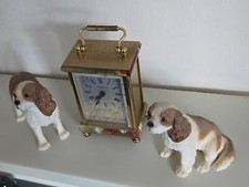 VINTAGE HEAVY BRASS WEISS  VAUGHTONS ONYX CARRIAGE CLOCK 70s 80s GOOD CONDITION