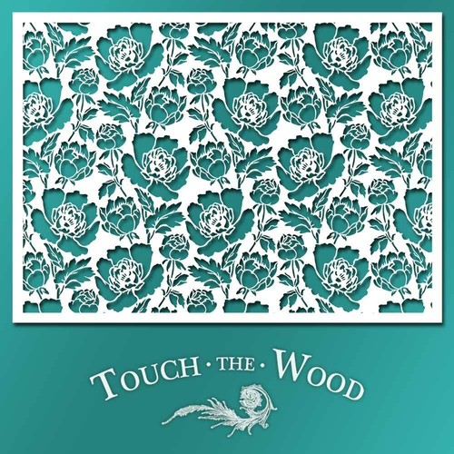Shabby chic stencil peony - chic,
