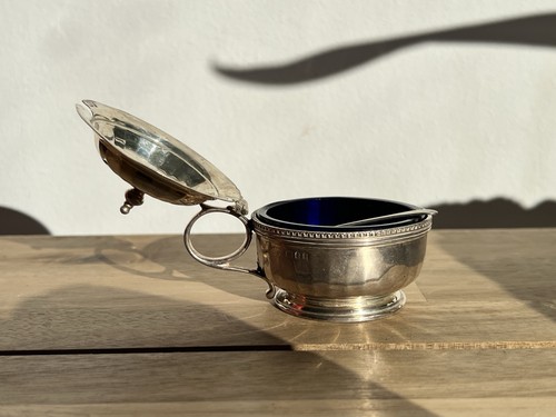 Antique silver mustard pot - silver, &
