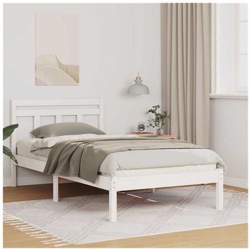 Bed frame white solid - bed,
