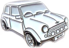 White Mini Car Enamel Pin
