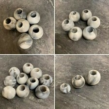 Large Hole Beautiful Beads Big  For Macrame European Charms Crafts Grey MC2