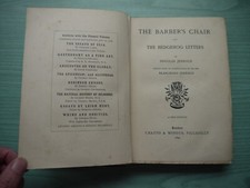 THE BARBER'S CHAIR & THE HEDGEHOG LETTERS by DOUGLAS JERROLD H/BACK 1890 EDITION