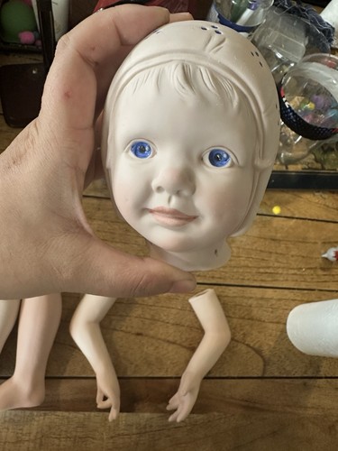 Vinatge procelain doll - procelain, make