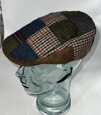 Patchwork Wool Blend Flat Cap