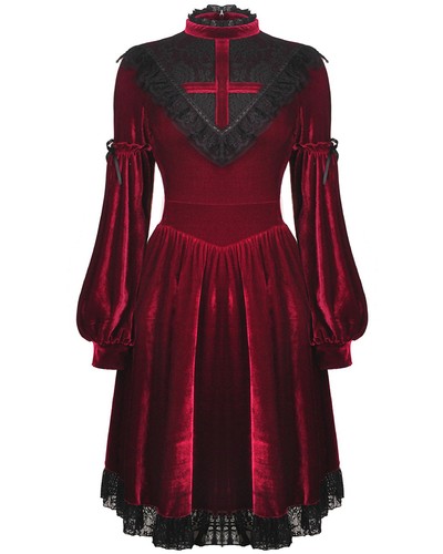Dark love gothic dress red - gothic,