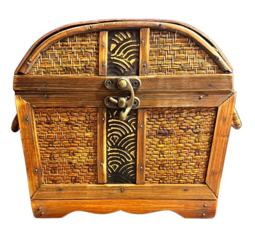 Vintage style wooden rattan - style,