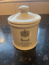Harrods Knightsbridge Vintage Porcelain Pot Jar Lid English Blue Stilton Cheese