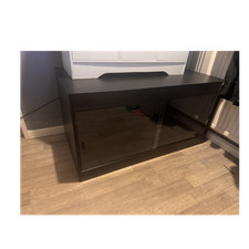 Black glass vivarium - black, sliding
