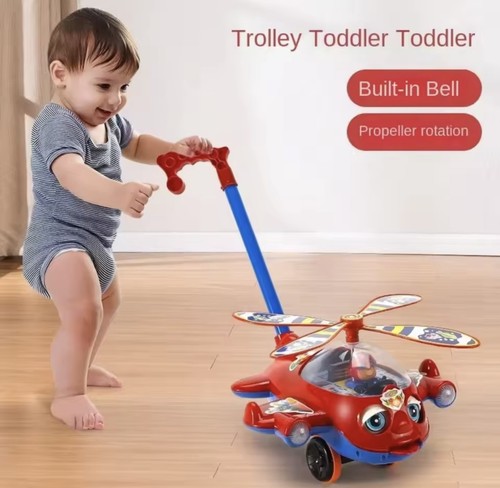 Pushing helicopter toy with - pushing,