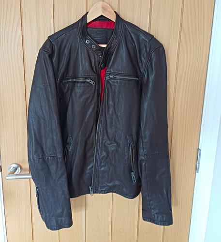 Superdry real leather jacket - leather,