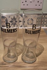 Set Of 2 Bulmers Branded 20oz Toughened Pint Glass New Pub Mancave Bar