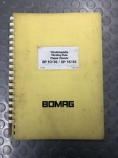 BOMAG BP10/36 BP15/45 OPERATING MAINTENANCE SPARES MANUAL VIBRATORY ROLLER