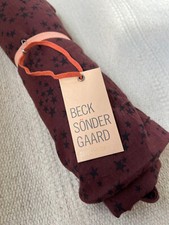 Beck Sondergaard Star Print Scarf - Burgundy Black  - 100% Cotton Womens