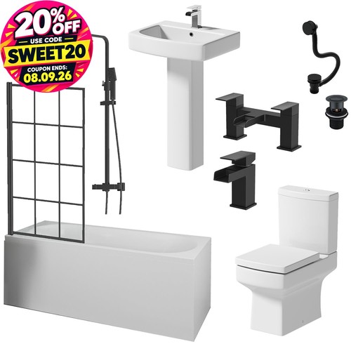 Complete bathroom suite - bathroom, black