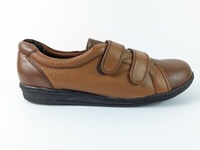 Luftpolster Brown Leather Riptape fastening Flat Shoes Uk 8 Pristine Worn Once