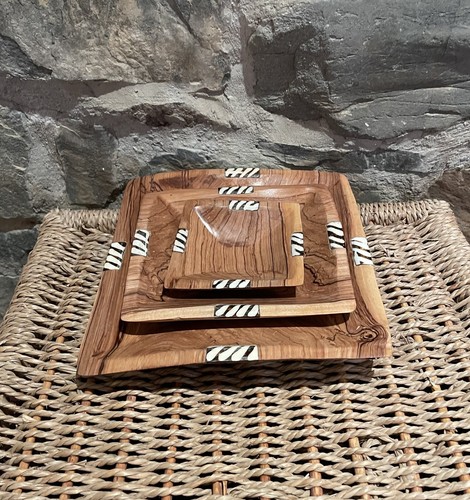 African square wooden bowls - square,