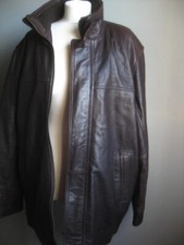 M&S mens LEATHER JACKET XL 44