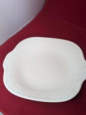 Wedgwood Nantucket Basket Cake Square Plate B&B White vintage dish 