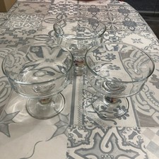 3 X Dartington Glass Sundae/prawn Cocktail Dishes good Condition 4 Inch X 4 Inch