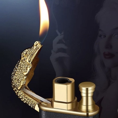 Blue flame metal crocodile - metal,