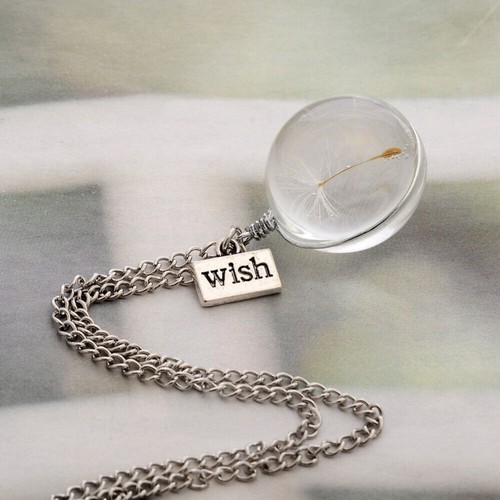 Dandelion wish necklace - wish, glass