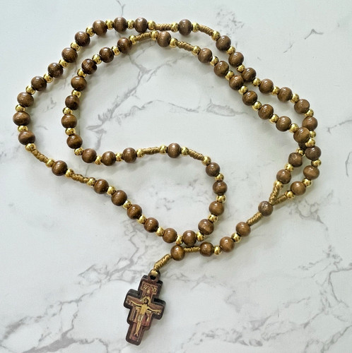 Franciscan corded rosary beads - rosary,