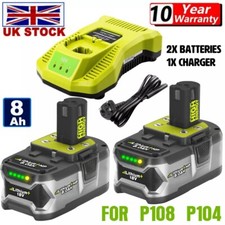 2x Battery +Charger For RYOBI