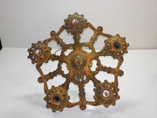 Vintage Art Deco Cast Metal ornate Hanging 5 Light Fixture FOR PARTS AND REPAIR