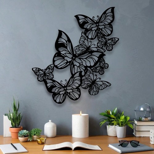 Black metal butterfly - butterfly, art