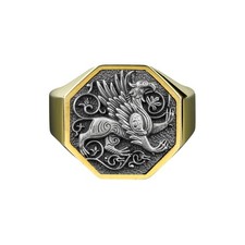 Griffin Polished Silver Ring