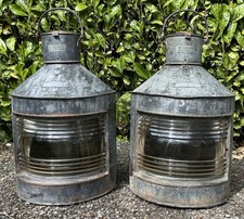 Vintage Ship's Navigation Lights, Large Pair, Herman Gotthardt -Sweden, Maritime