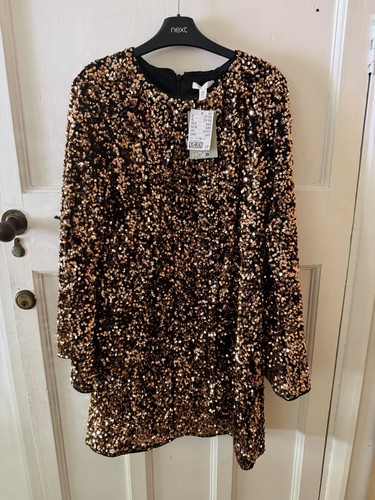 Gold sequin dress in - h&m,