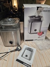 Cuisinart 2L Stainless Steel Ice Cream Maker With Original Recipe Book And Box