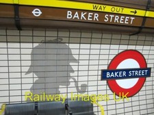 Photo Street Art - The ghostly presence Sherlock Holmes 221B Baker Street  c2011