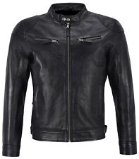 Men Black Biker Leather Jacket