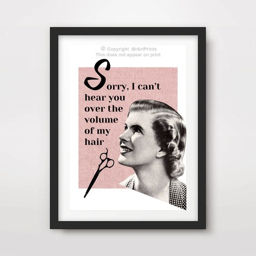 Womens hairdressing art print - womens,