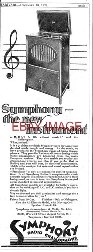 1929 advert symphony radio - advert, 'symphony'