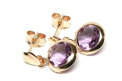 9ct gold amethyst - 9ct, 8mm