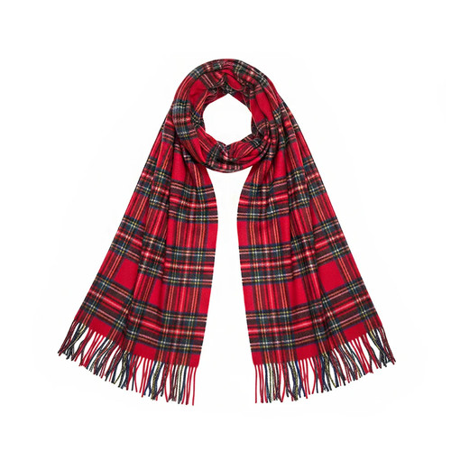 100 lambswool tartan scarf - lambswool,