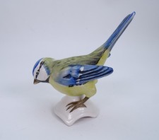 Goebel Porcelain Collectable Bird Figurine, Blue Tit, Matt Finish Germany