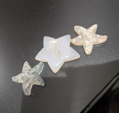 Druzy quartz starfish - quartz,