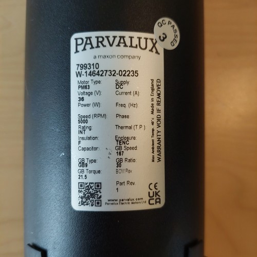 Parvalux 36v motor gearbox - parvalux, motor,