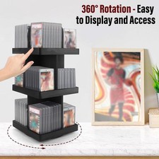 3-Tier Black Wooden Rotating